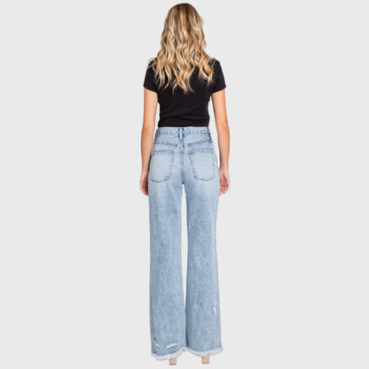 Petra153 - P865VXF-LT DESTROYED HIGH RISE RIGID VINTAGE FLARE JEANS
