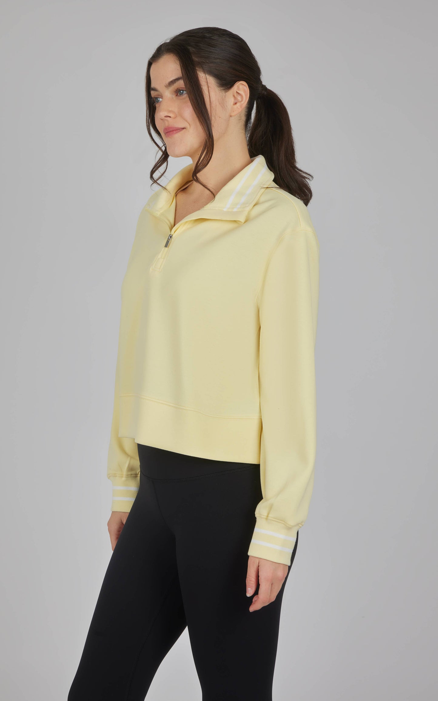 Butter Yellow Scuba Half Zip Pullover