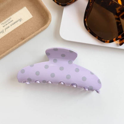JOSSLYN by wall to wall - Retro Polka Dot Hair Claw - Glossy Spotted French | 40H1099