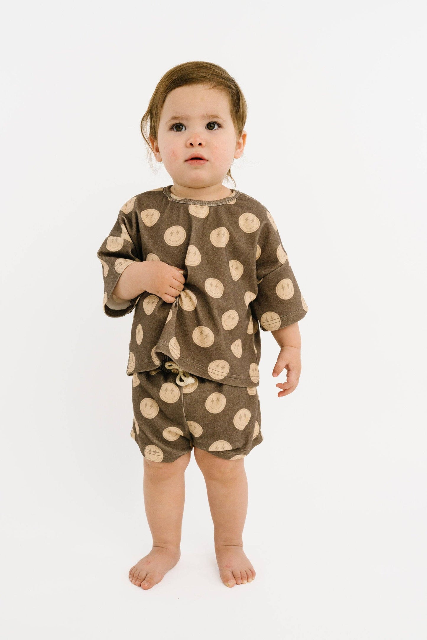Little One Shop - Neutral Smileys Slouchy Set