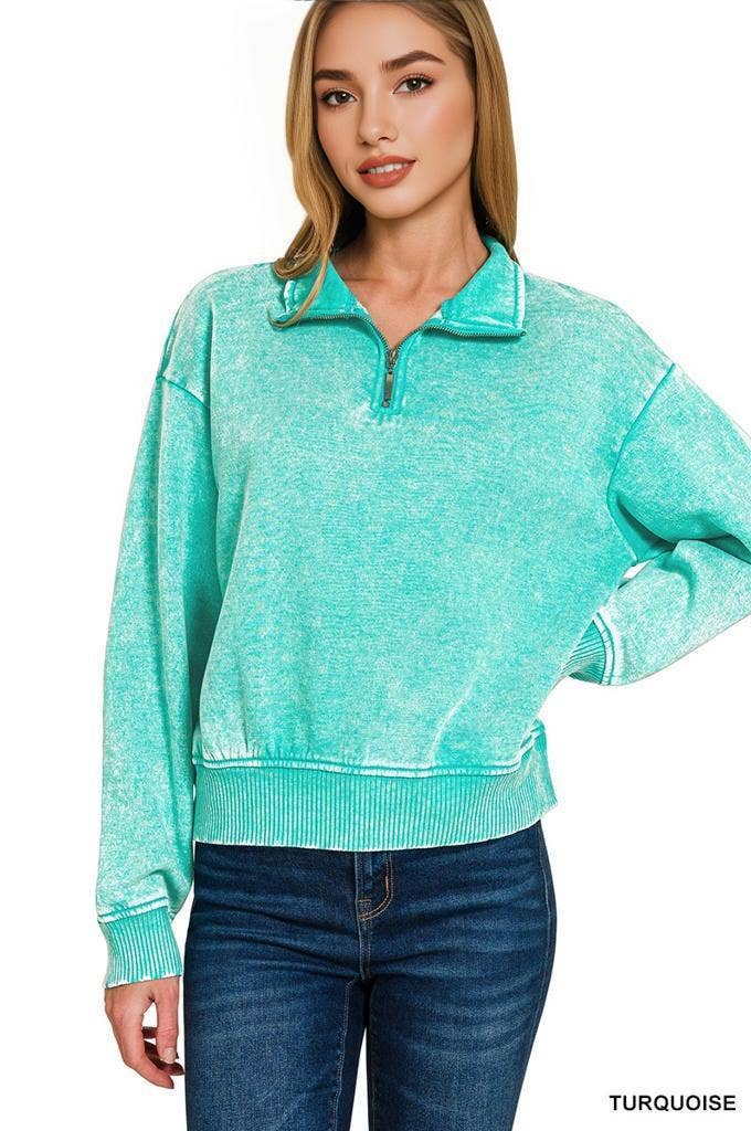 42POPS - `.0806 Washed Fleece Half Zip Pullover SI-24930