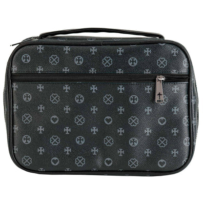 White Dove Bible Cover Black Heart X-Large