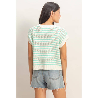 HYFVE - Striped Sleeveless Crew Neck Top