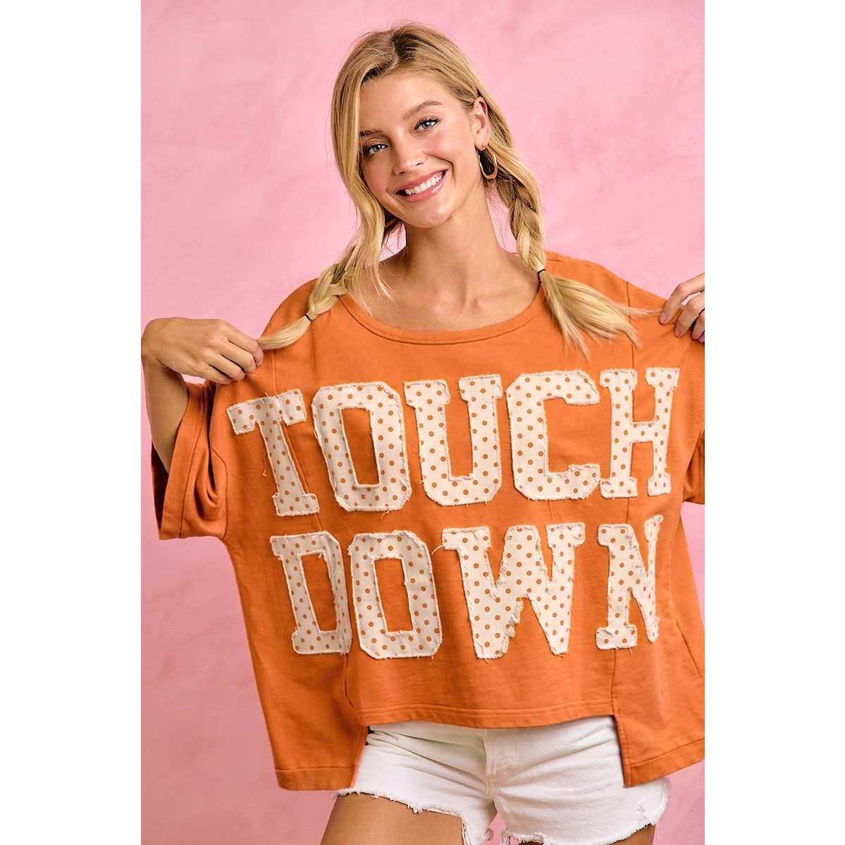 BiBi - GAMEDAY THEME POLKA DOT PATCHES SHORT SLEEVES TOP