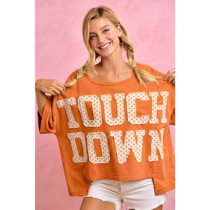 BiBi - GAMEDAY THEME POLKA DOT PATCHES SHORT SLEEVES TOP