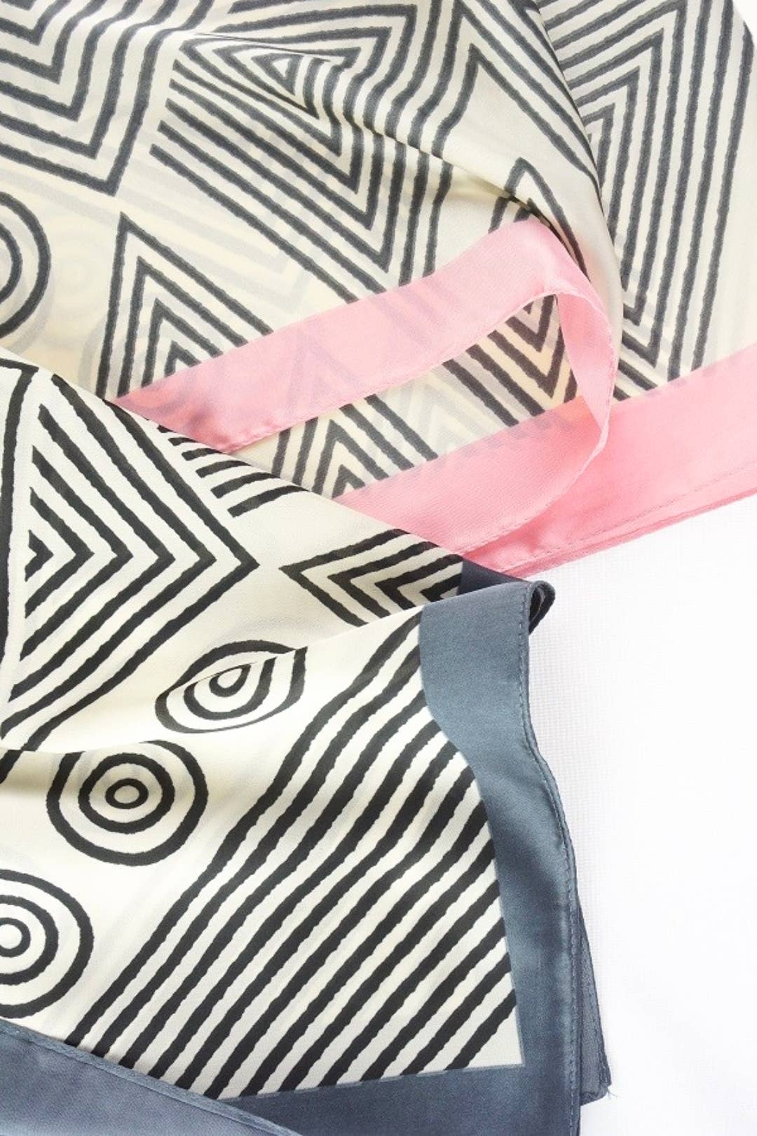 Olive & Pique - "So Silky" Satin Neckerchief Scarf, Versatile, Denim