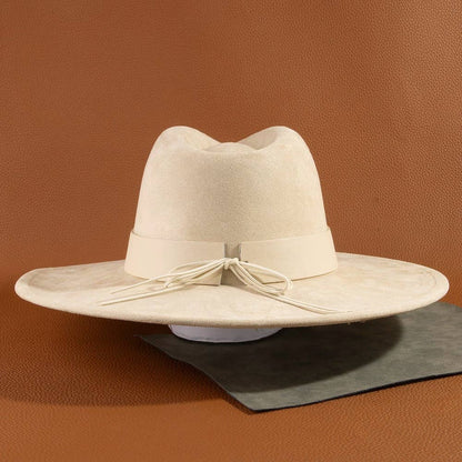 Anarchy Street - Western Studded Strap Faux Suede Fedora Hat