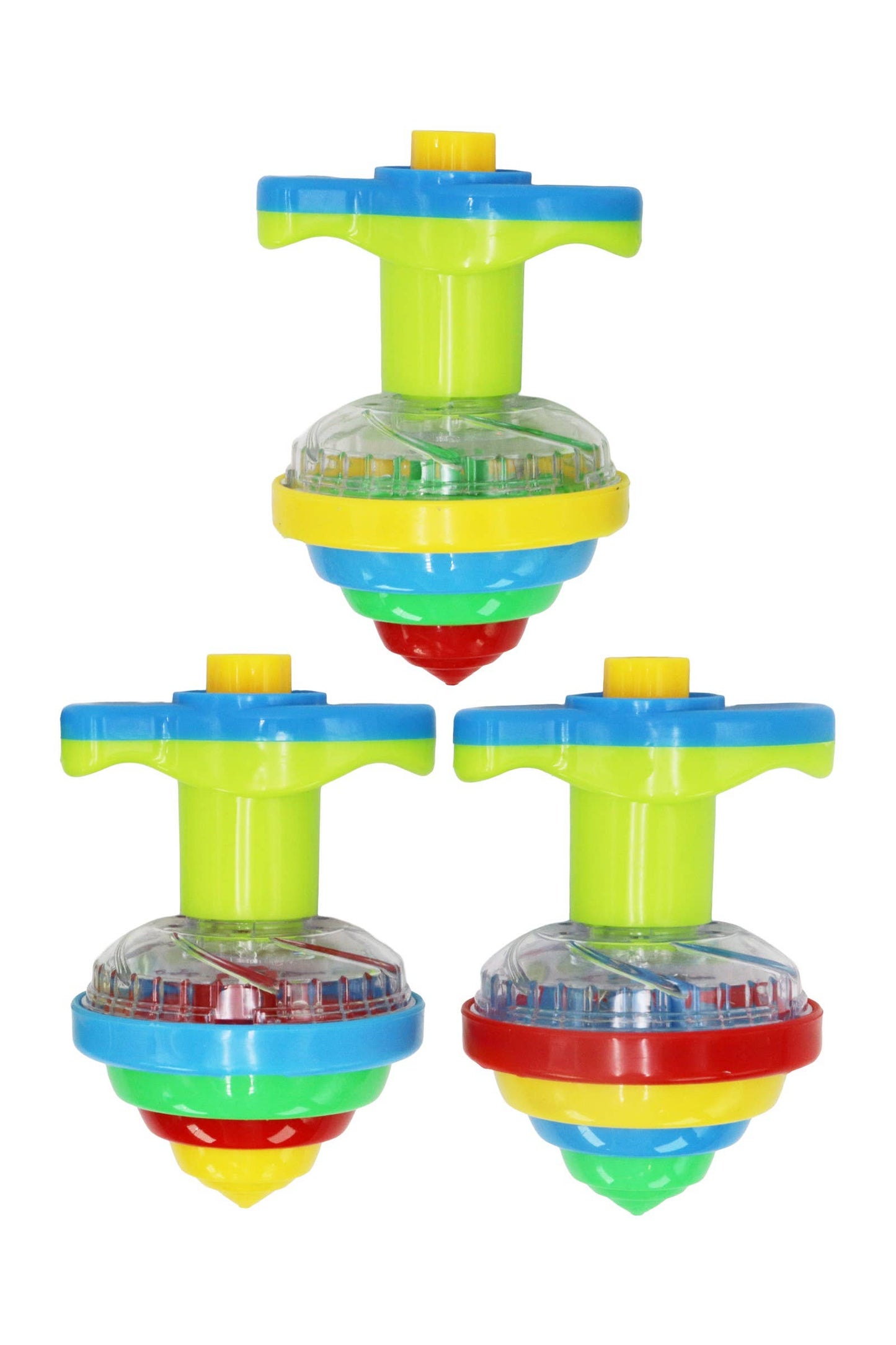 Cap Zone - Rainbow Led Light-up Spinning Top - 12 Pcs