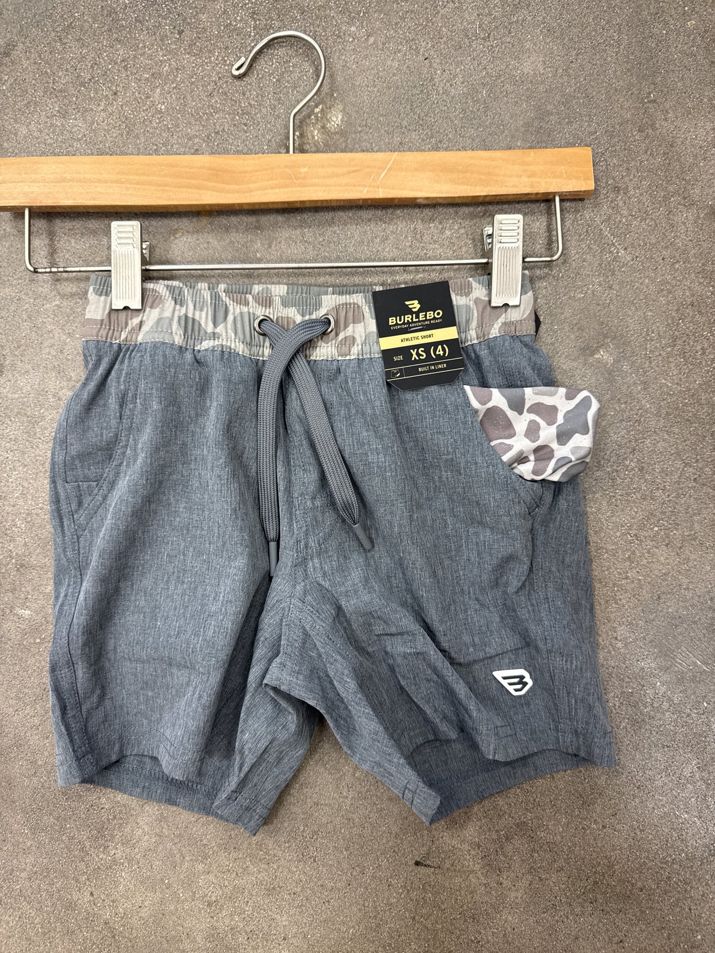 Burlebo Youth Grizzly Grey Athletic Short