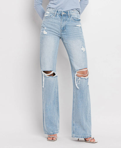VERVET by FLYING MONKEY - 90'S VINTAGE SUPER HIGH RISE FLARE JEANS T5346