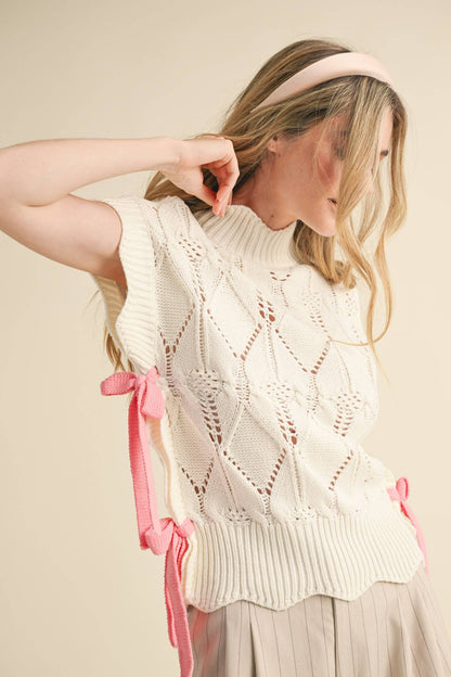 &MERCI - MOCK NECK CROPPED SWEATER VEST MSW2133