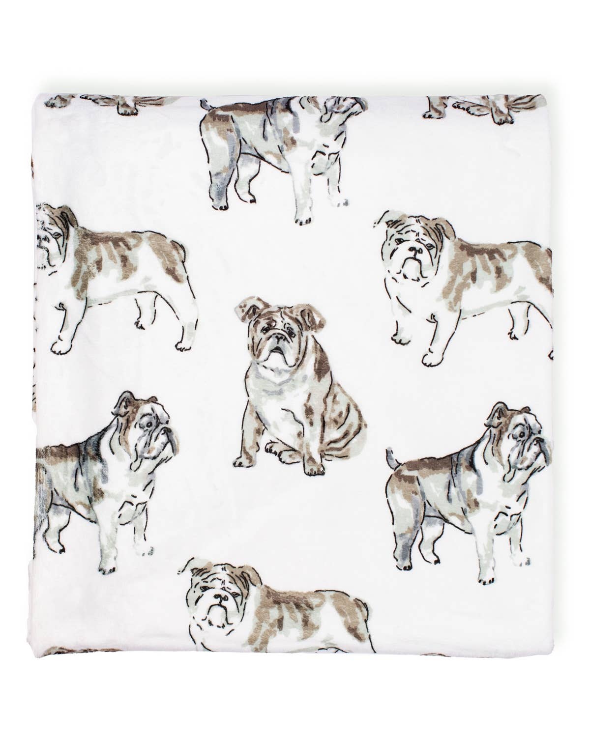 Forever Bulldog Throw  White/Multi  50x60