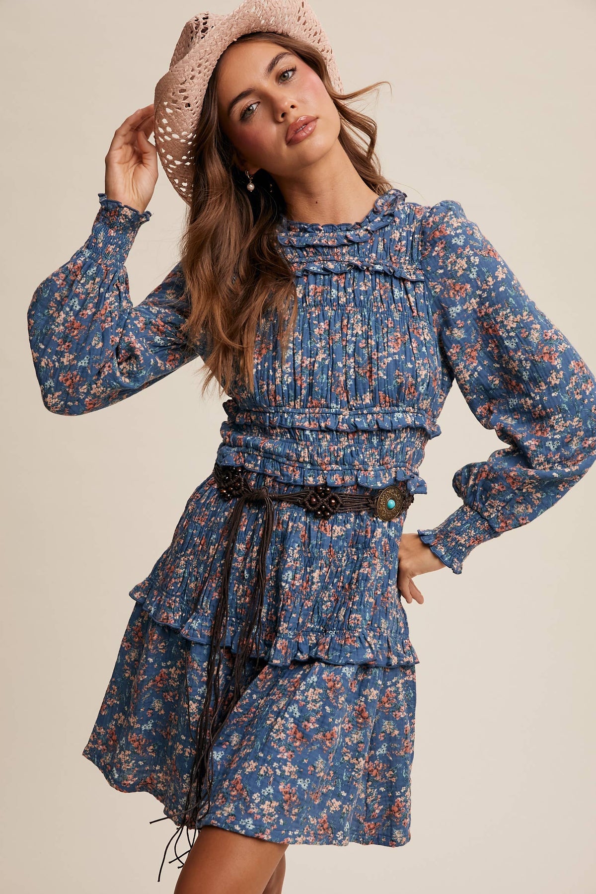 Listicle - Floral Smocked Mini Dress LD1467