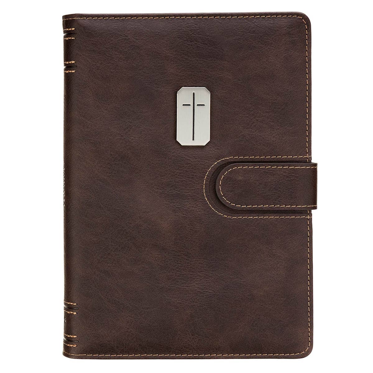 Christian Art Gifts - Journal Cover w/Lined Insert BrownCross/Man of God 1Tim 6:11