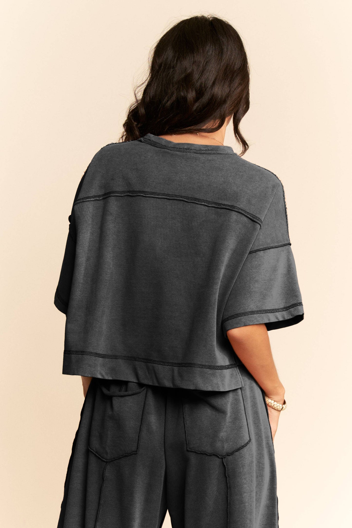 Davi & Dani - MINERAL WASHED EXPOSED BARREL PANTS SET
