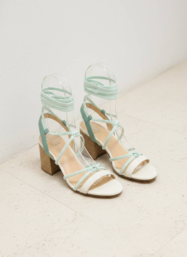 CCOCCI - LOTUS Lace Up Strappy Block Heel Sandals