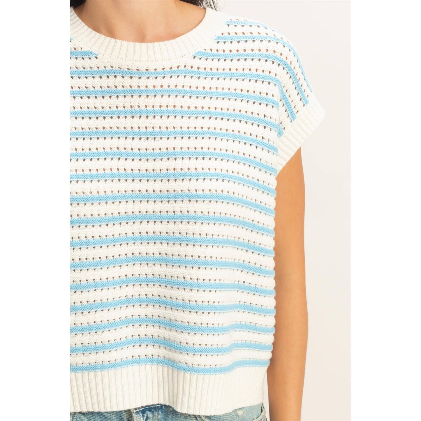 HYFVE - Striped Sleeveless Crew Neck Top