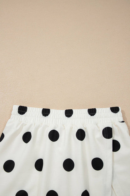 Polka Dot Ribbed Trim Tank & Mini Skort Set