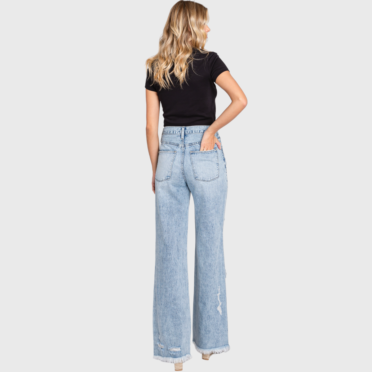 Petra153 - P865VXF-LT DESTROYED HIGH RISE RIGID VINTAGE FLARE JEANS