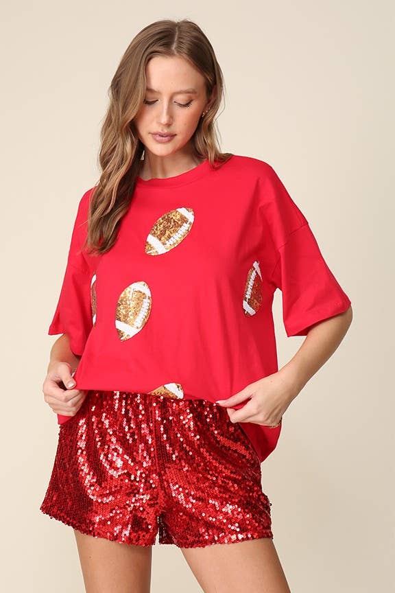 Game day Sequins football Top