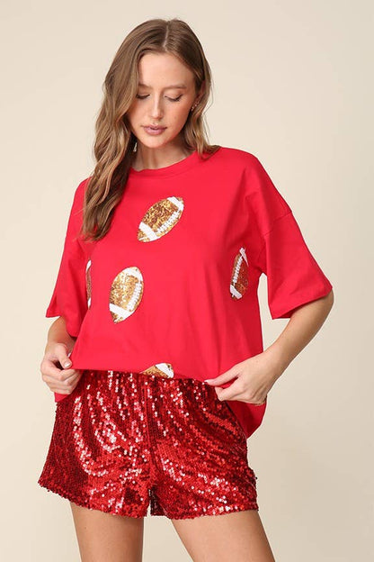 Game day Sequins football Top