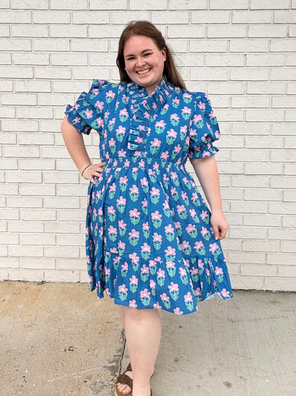 Ruffled Floral Babydoll Dress Plus size