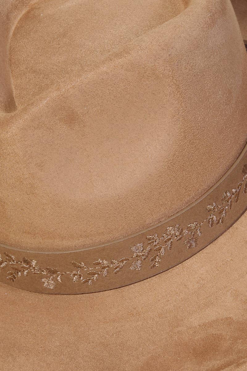 Anarchy Street - Embroidered Flower Strap Fedora Hat