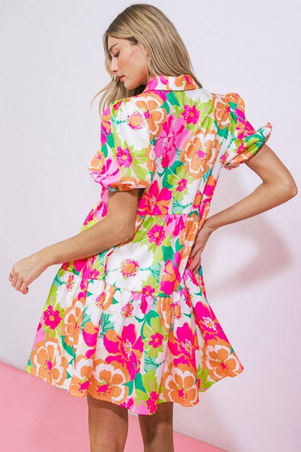 Woven babydoll mini dress