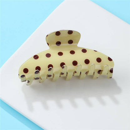 JOSSLYN by wall to wall - Retro Polka Dot Hair Claw - Glossy Spotted French | 40H1099