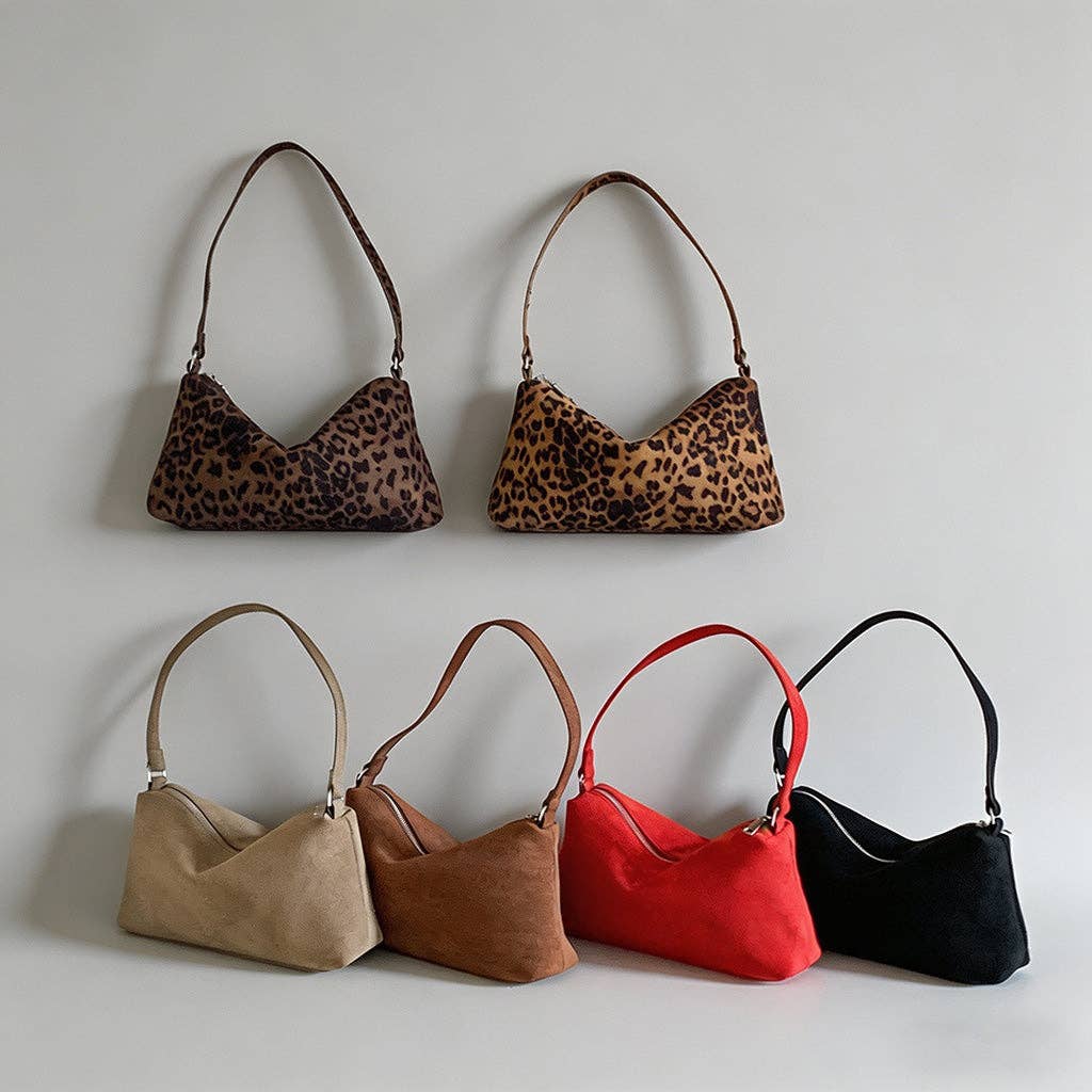 DAYLA - Vintage Faux Suede Shoulder Bag