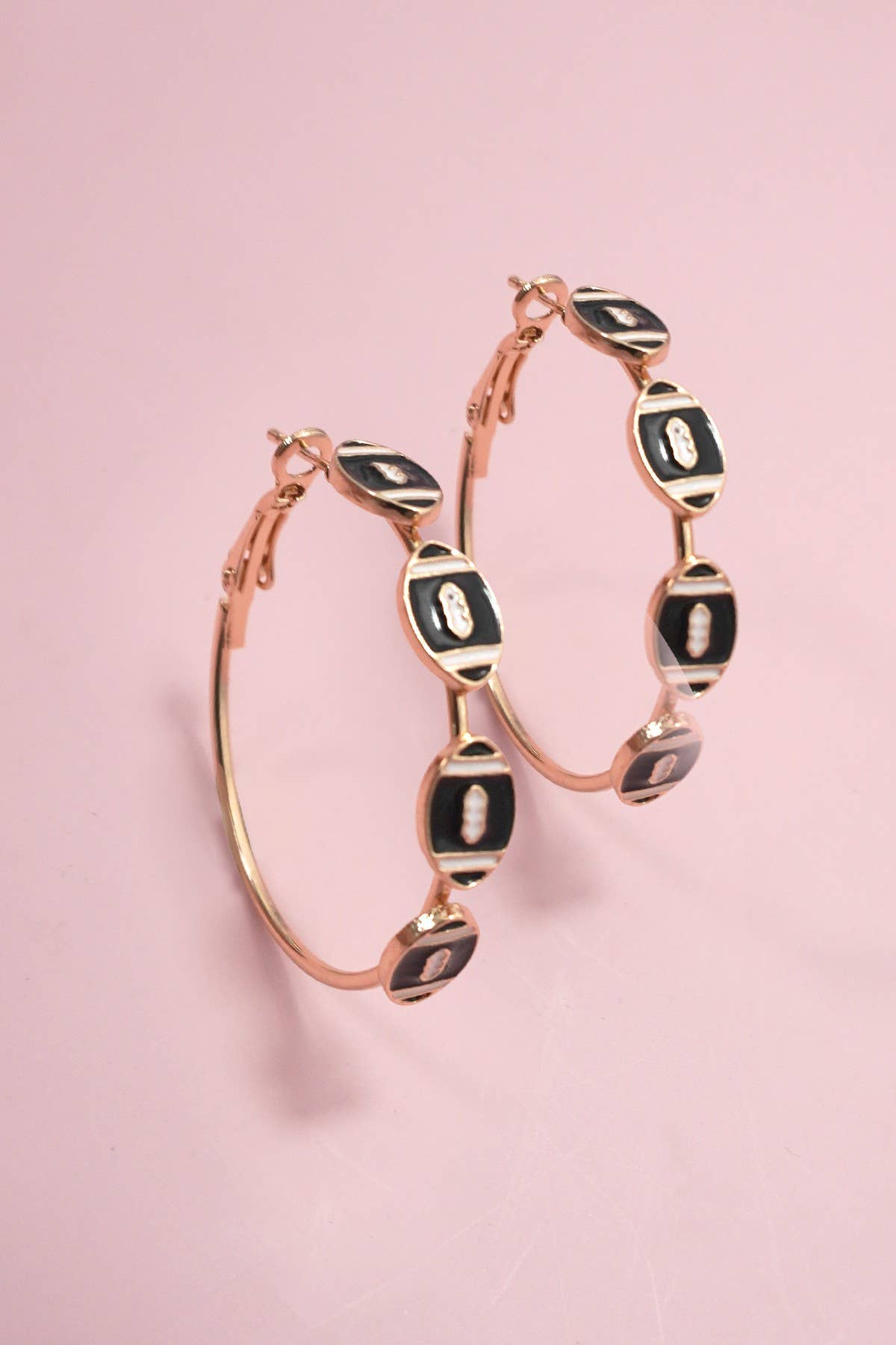JOSSLYN by wall to wall - Gameday Football Baseball Hoop Earrings | 40E501