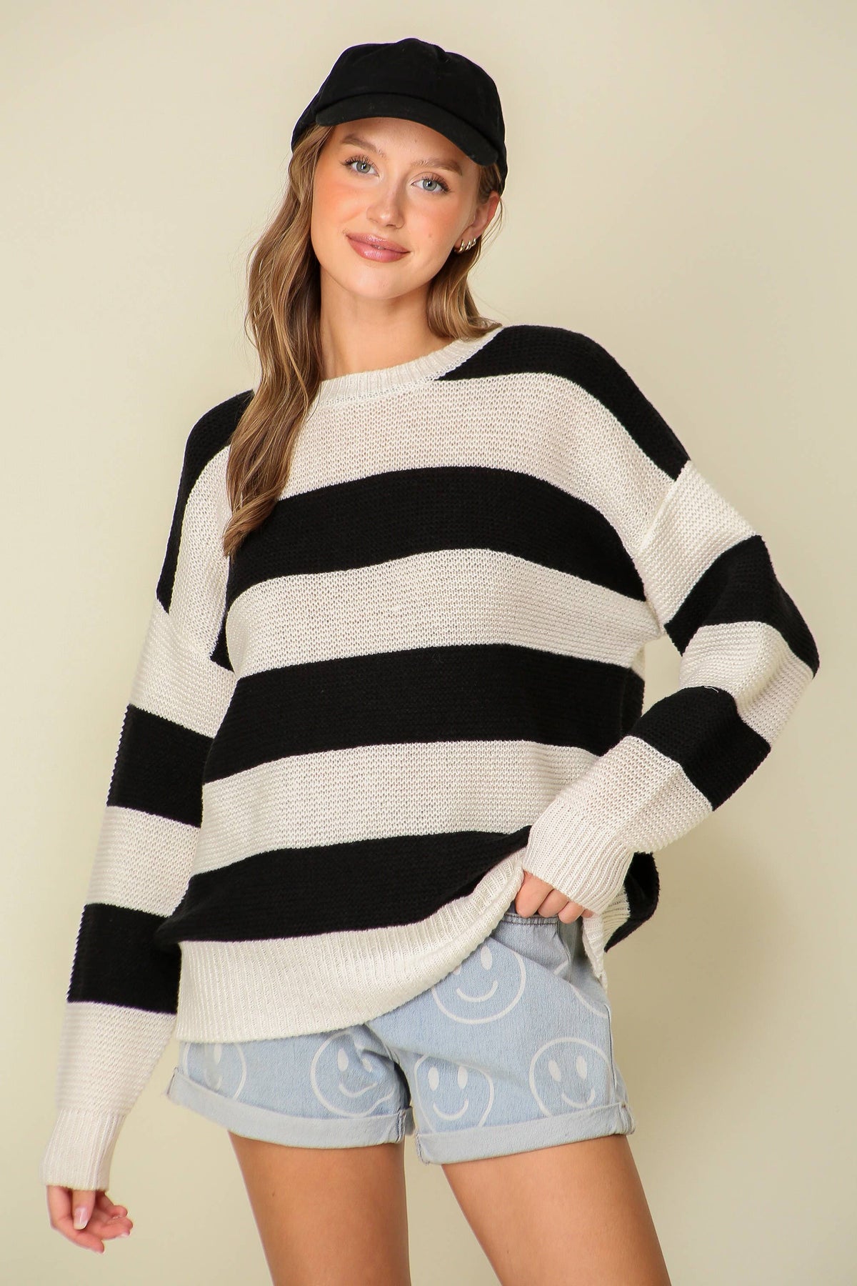 42POPS - 0926 Everyday striped game day sweater SI-26874