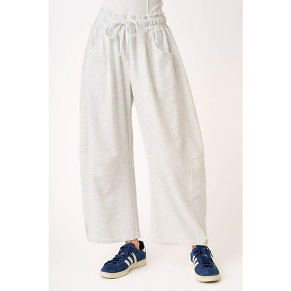 mittoshop - COTTON FRENCH TERRY PULL-ON BARREL LEG PANTS