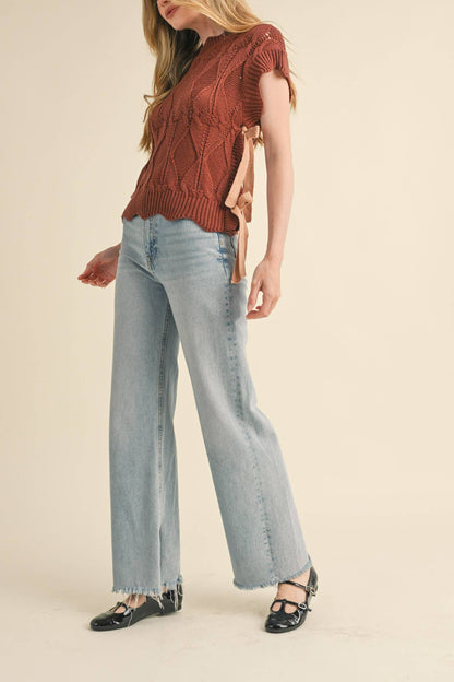 &MERCI - MOCK NECK CROPPED SWEATER VEST MSW2133