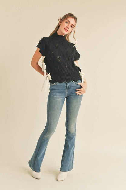 &MERCI - MOCK NECK CROPPED SWEATER VEST MSW2133