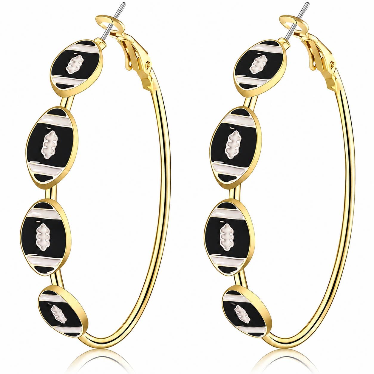 JOSSLYN by wall to wall - Gameday Football Baseball Hoop Earrings | 40E501