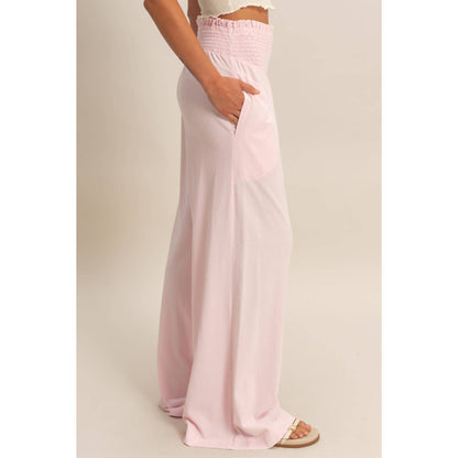 HYFVE - Mineral Washed Wide-Leg Smocked Waist Pants
