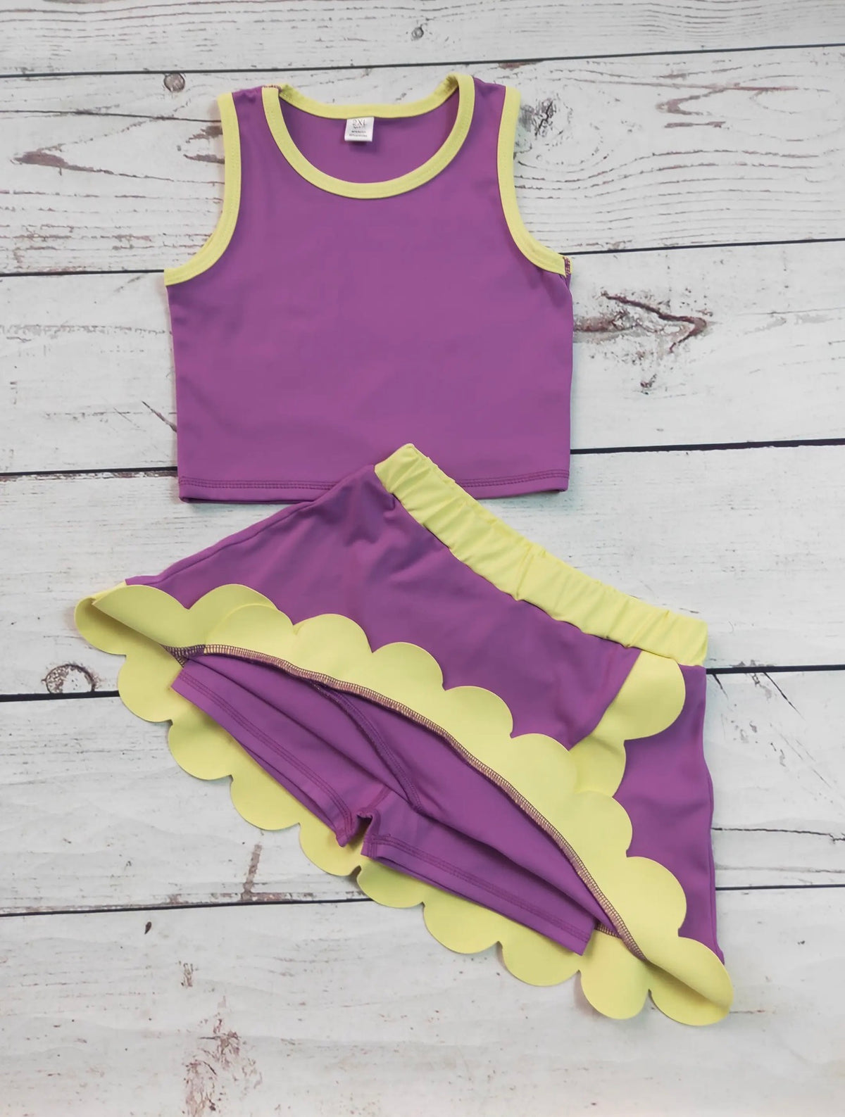 The Shimmer Shack Purple & Gold Athletic Set