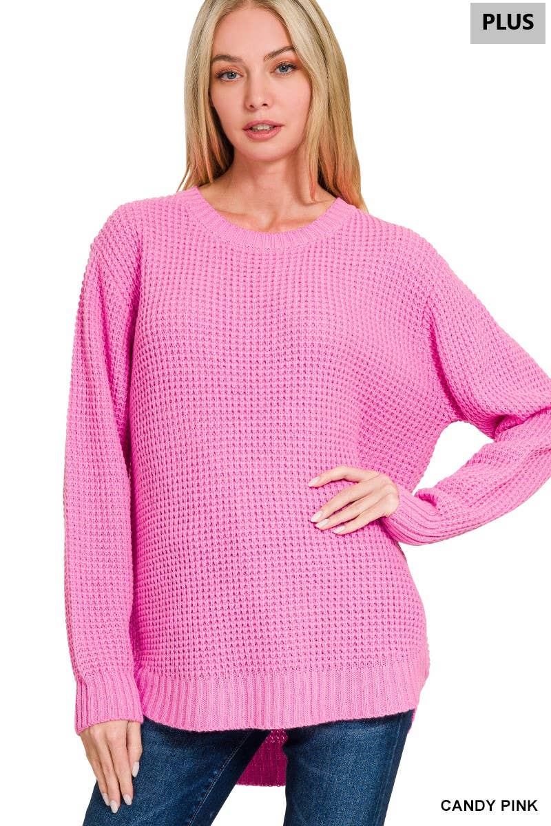 Plus size Basic Waffle Sweater