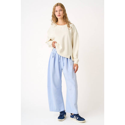 mittoshop - COTTON FRENCH TERRY PULL-ON BARREL LEG PANTS