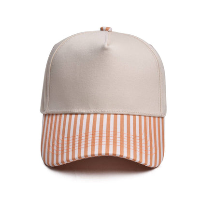 Mae Belles - Striped Two Tone Snap Back Trucker Hat