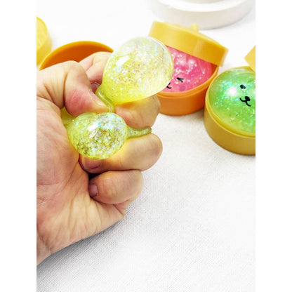Mini Glittered Dumpling Squishy with Steamer