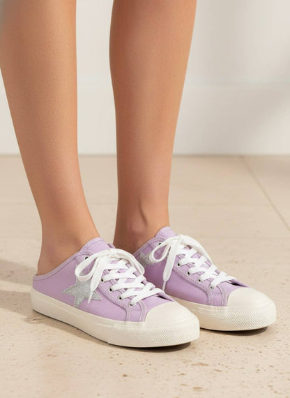 CCOCCI - ZOE Star Patch Mule Sneakers Canvas Slip-On Backless Sneaker