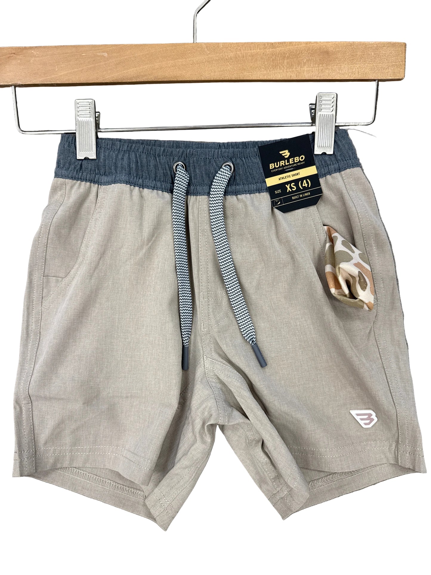 Burlebo Youth Athletic Short - Heather Khaki