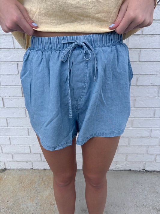Lyocell Drawstring Shorts
