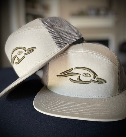 AF Waterfowl 3D Puff Duck Logo 7 Panel Hat Loden - Loden
