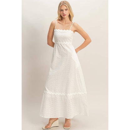 HYFVE - Scallop Trim Eyelet Midi Dress