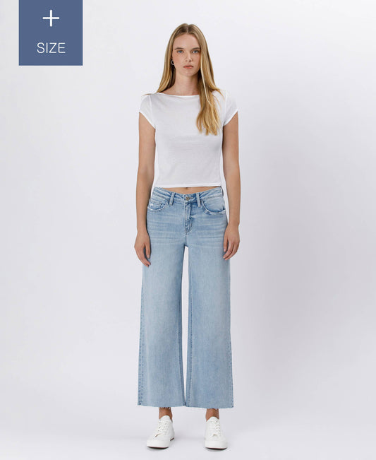 VERVET by FLYING MONKEY - PLUS SIZE HIGH RISE WIDE LEG JEANS T6399-P