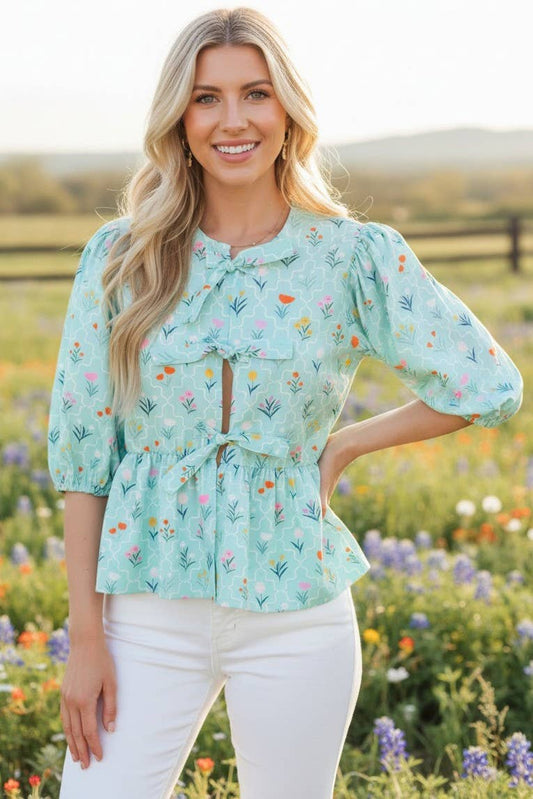 BEESON RIVER - Floral Peplum Blouse