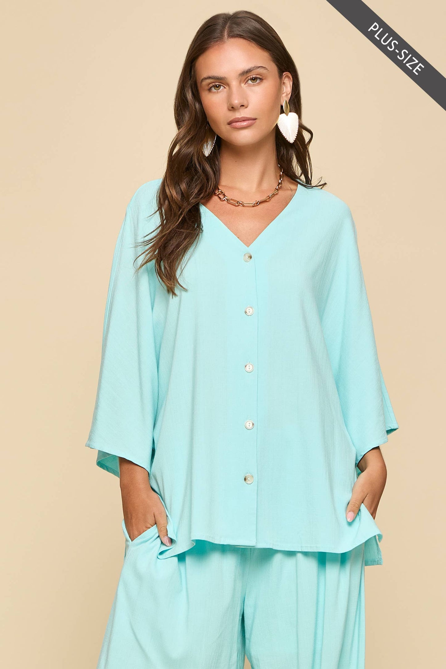 Dear Scarlett - PLUS SIZE 2-Piece Linen Summer Set